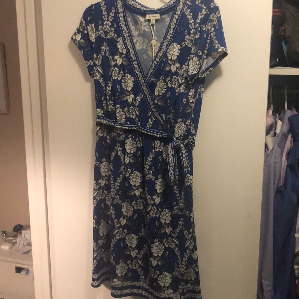 Blue and White Max Studio Work Dress